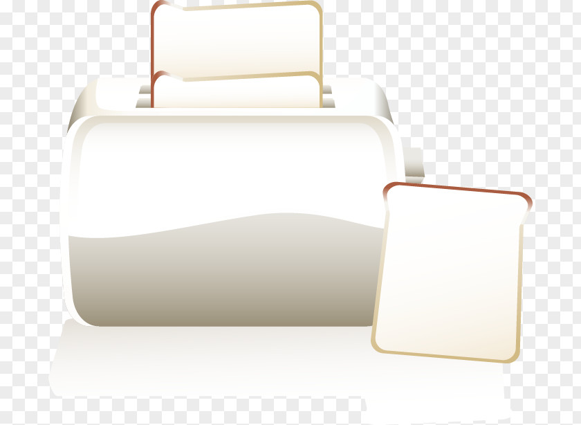 Painted White Toast Bread Machine Cartoon Suitcase PNG