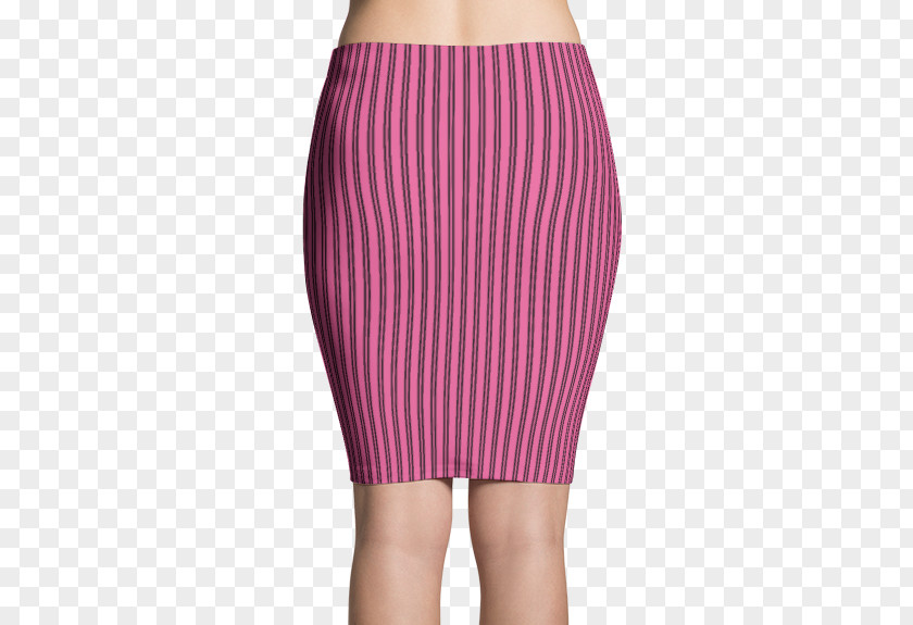 Pink Strip Waist Skirt PNG