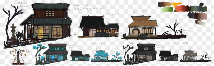 Town Concept Art Japanese Architecture PNG
