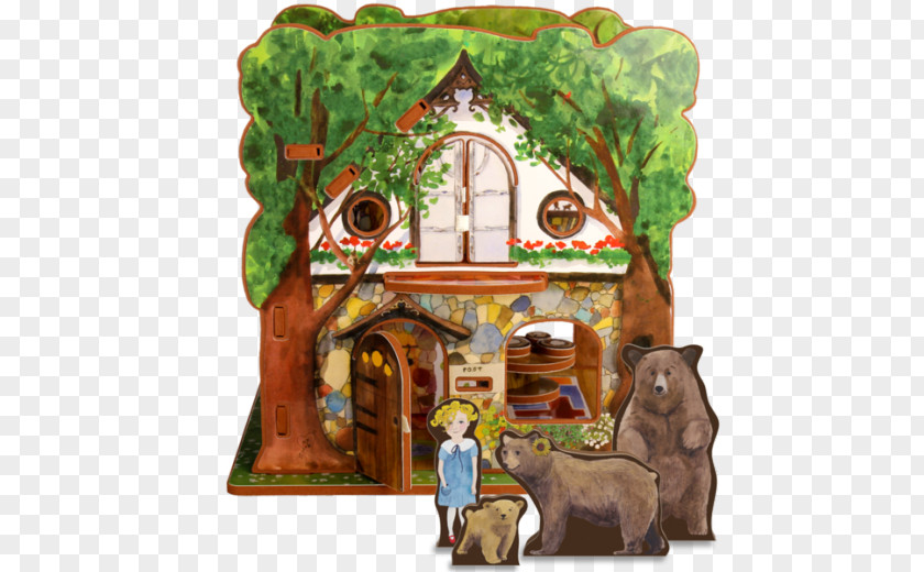 Bear Goldilocks And The Three Bears Toy Dollhouse Short Story PNG