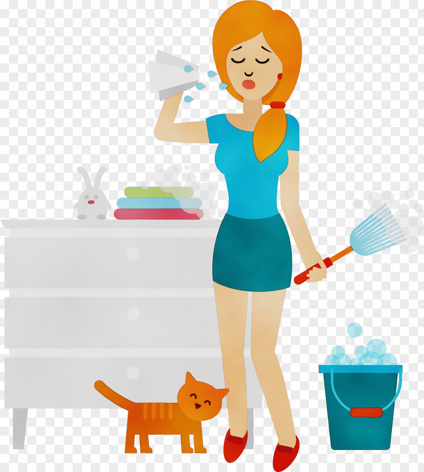 Cartoon Housekeeper PNG