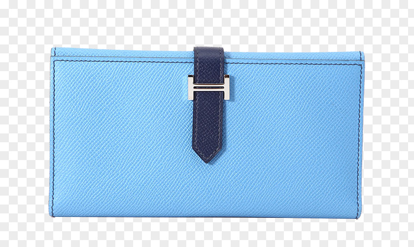 HERMES (Hermes) Sapphire Blue Leather Wallet Long Section Handbag Hermxe8s PNG