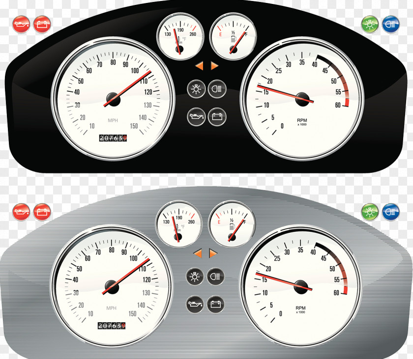 Metal Texture Dashboard Car Speedometer Illustration PNG