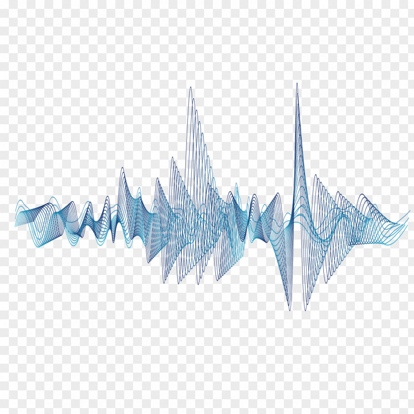 Vector Ultrasonic Light Blue Waveform Ultrasound Acoustic Wave PNG