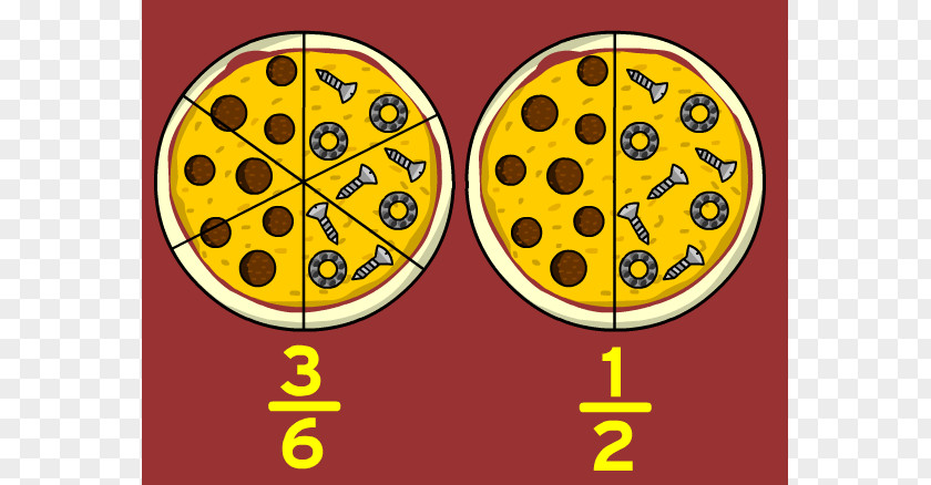 Fractions Cliparts Comparing Pizza Clip Art PNG