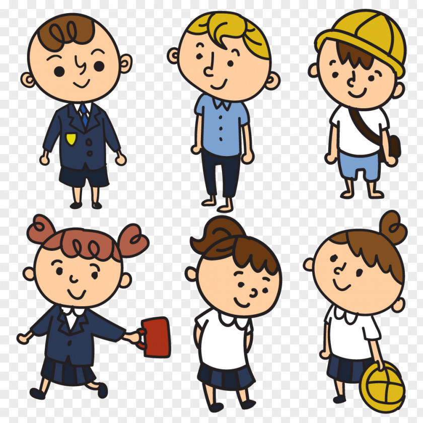 Vector School Doll Student Cartoon Uniform Illustration PNG