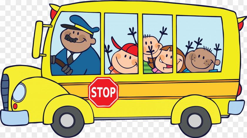 Cartoon School Bus Yellow Clip Art PNG