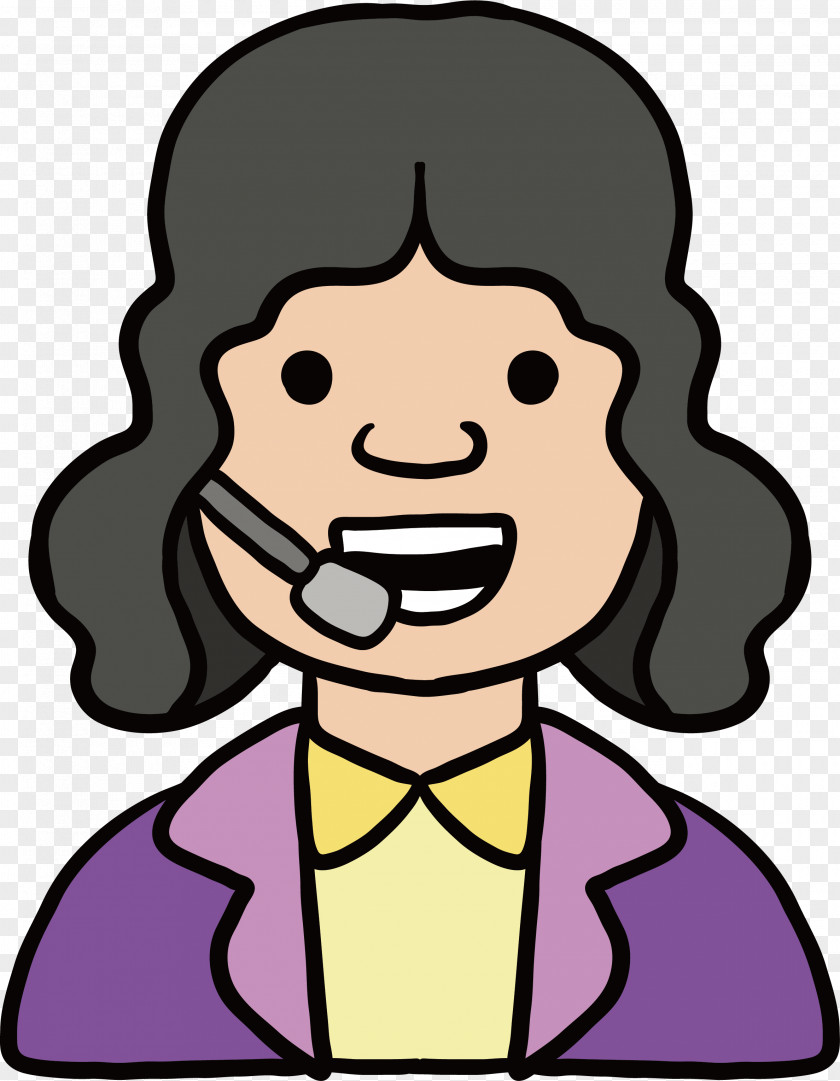 Curly Hair Operator Clip Art PNG