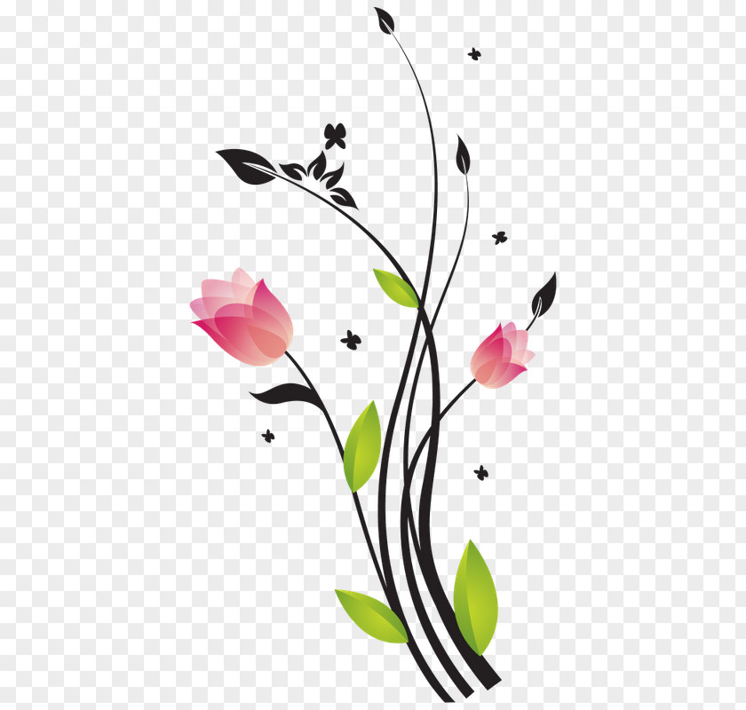 Pink Brushes Cut Flowers Floral Design Frankie Stein Art PNG