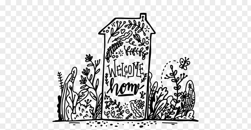 Welcome Home Hand-drawn Lettering Visual Arts Calligraphy PNG