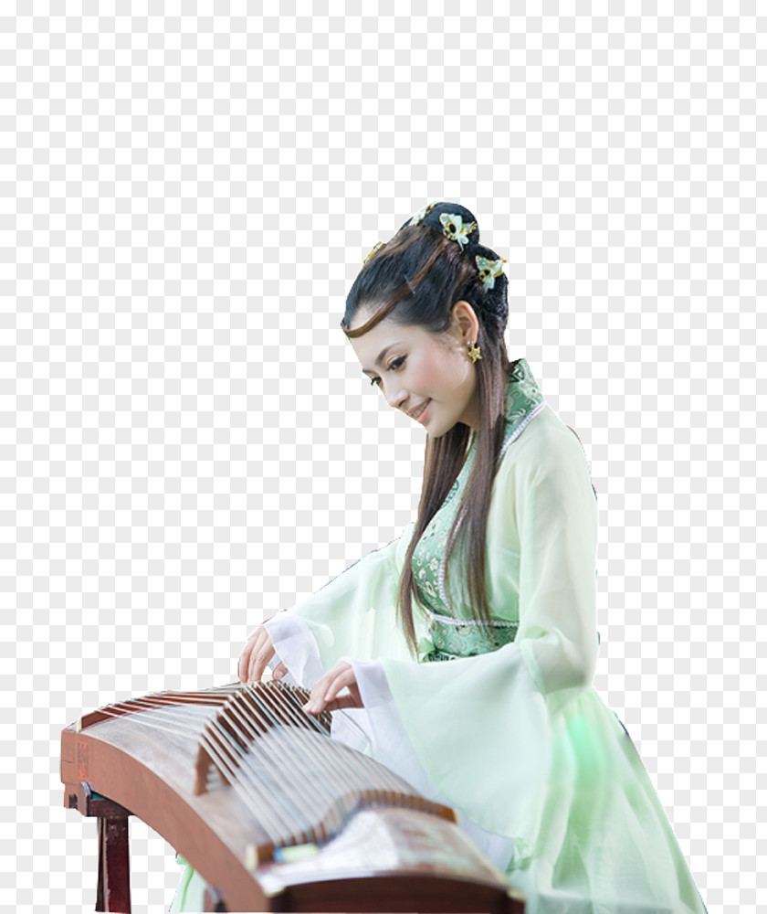 Beauty Piano Guzheng Photography Bijin PNG