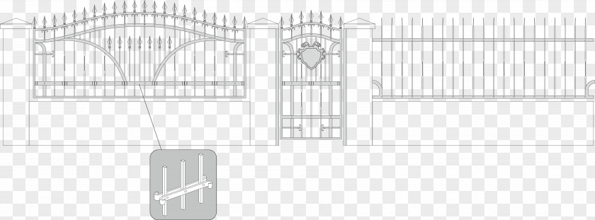 Hand Drawing Of The Gate Black And White Architecture Brand PNG