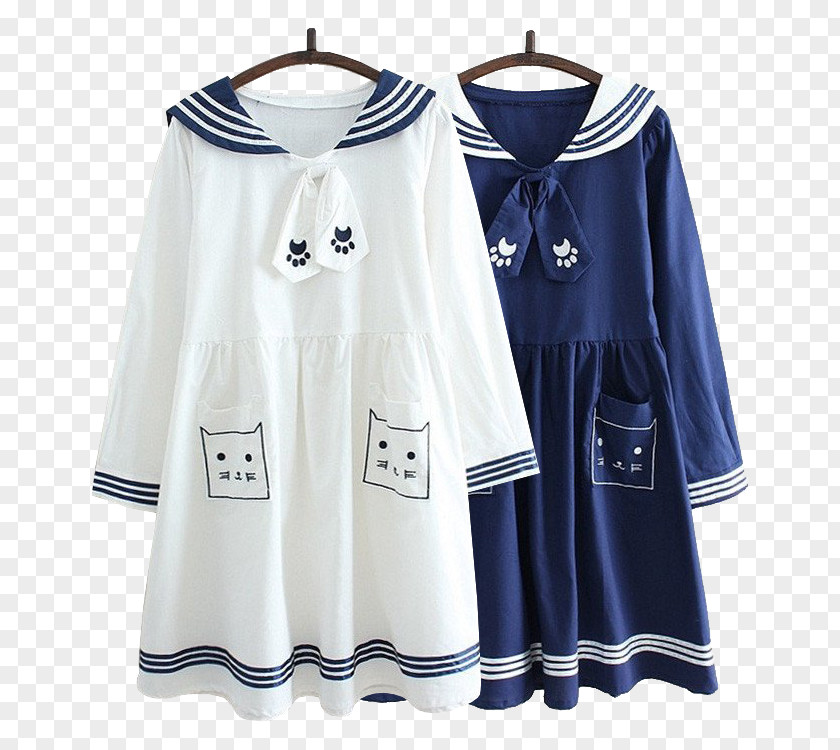 Off White Sweater Dress Sleeves Clothing Sailor Suit Collar PNG