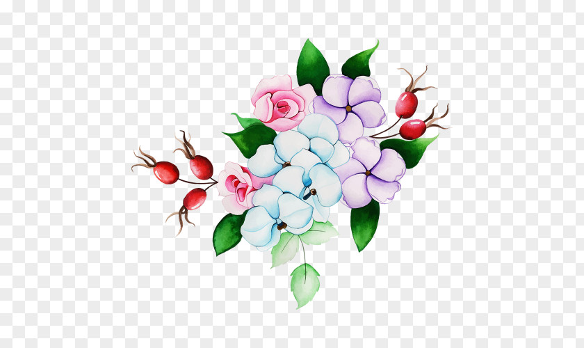 Bud Blossom Watercolor Pink Flowers PNG