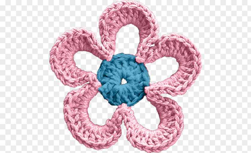 Fresh Flower Crochet Pink M Petal Pattern PNG
