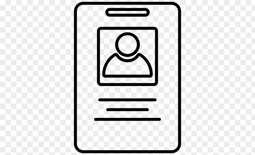 Namecard Badge Identity Document Person Line Art Clip PNG