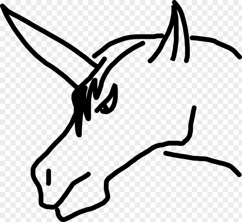Unicorn Ears Black And White Clip Art PNG