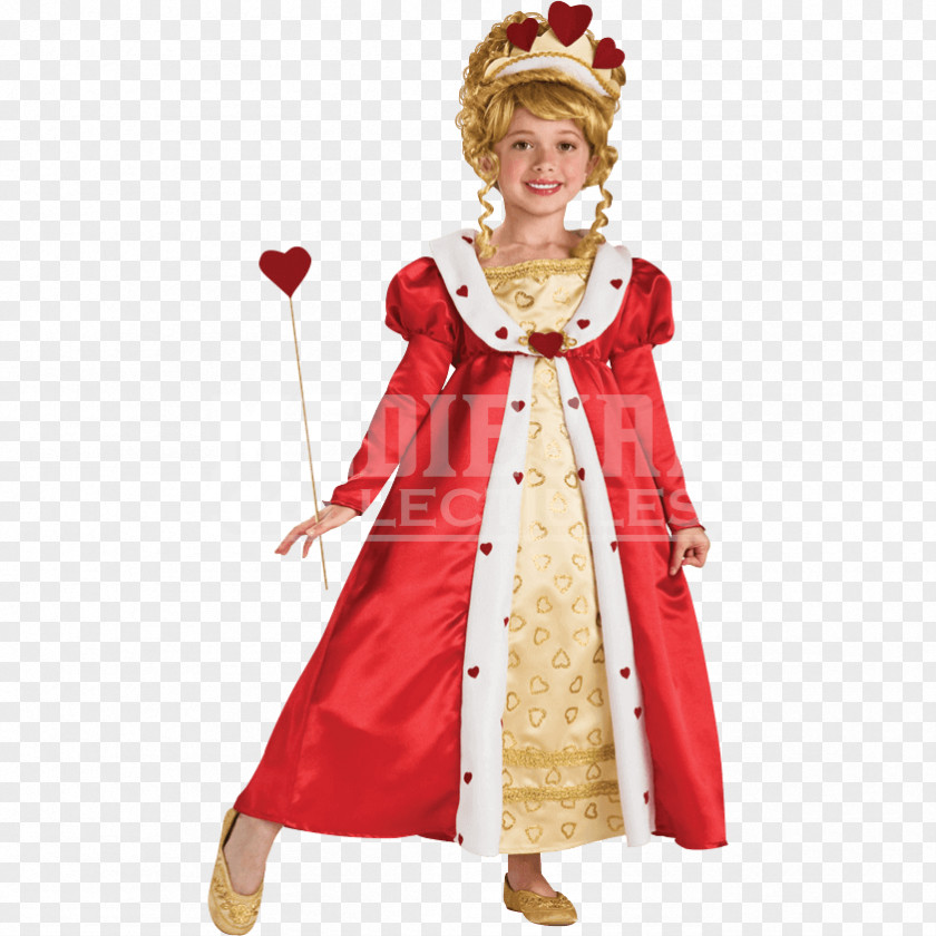 Child Queen Of Hearts White Halloween Costume PNG