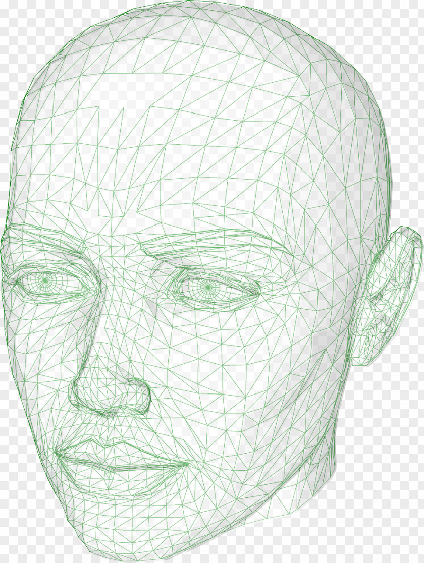 Human Head Wire-frame Model Website Wireframe Sketch PNG