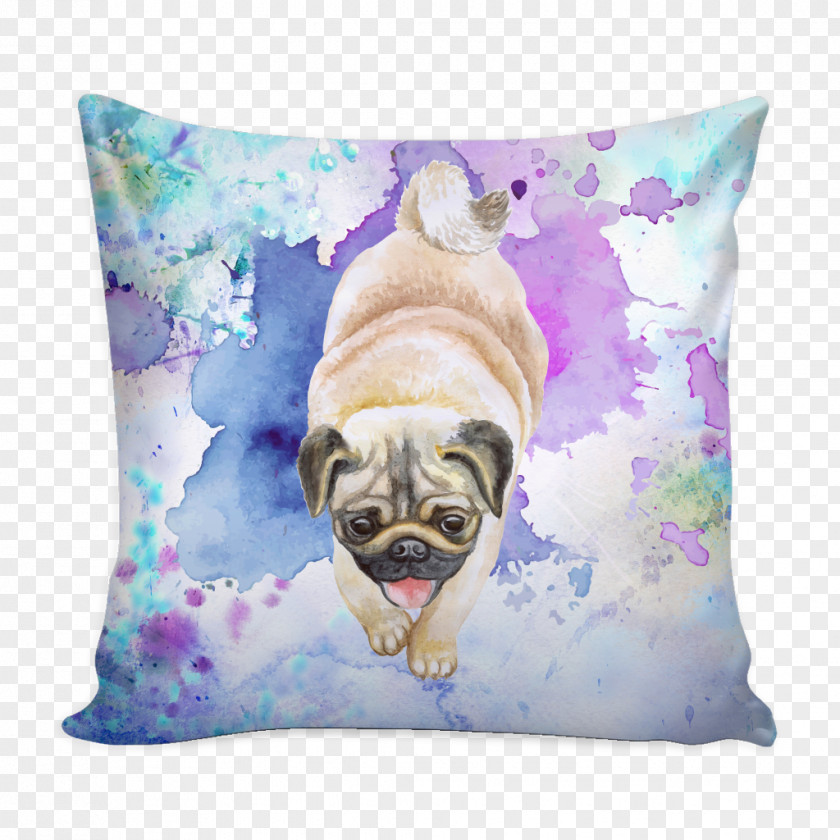 Puppy Pug Dog Breed Throw Pillows PNG