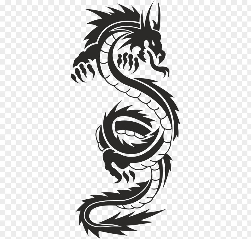 Line Art Tattoo Dragon PNG