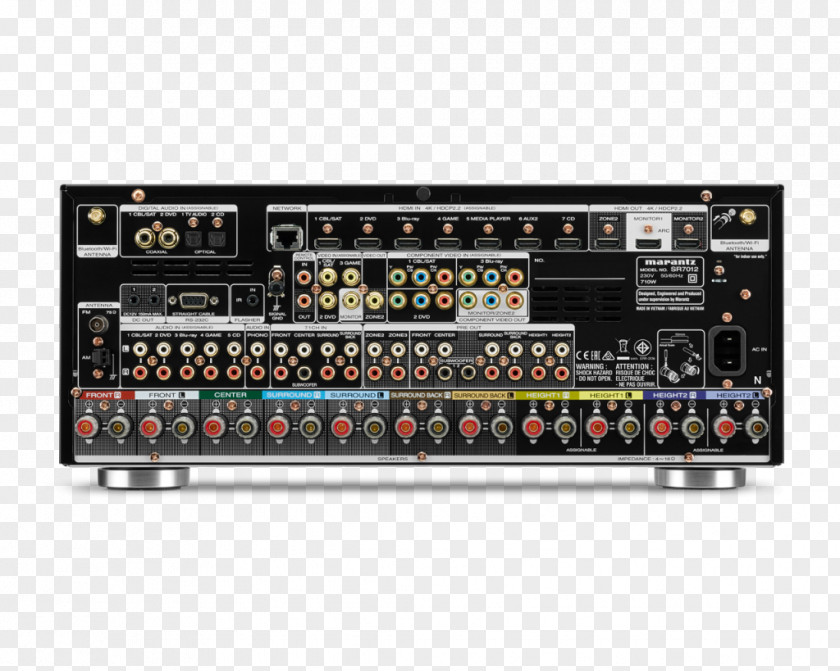 Marantz SR7012 AV Receiver Audio Video Component Black Sr Home Theater Systems PNG