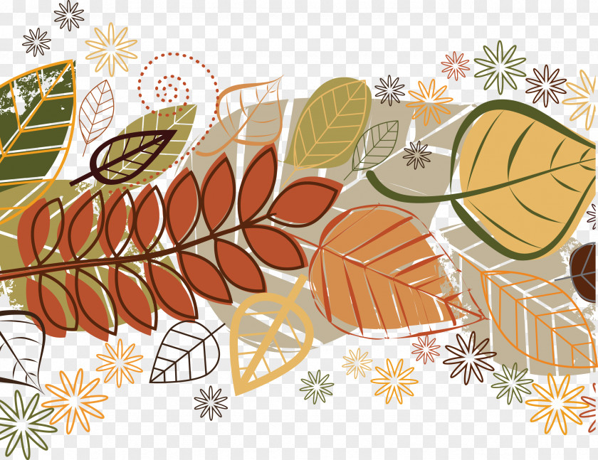 Vector Autumn Leaves Leaf Color Illustration PNG