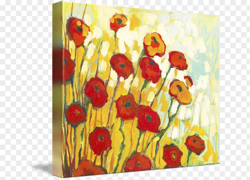 Surrounded Poppies Art Painting Canvas Print PNG