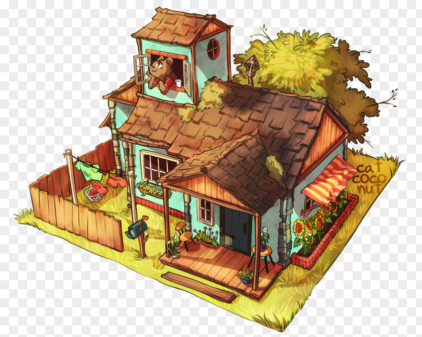 House Drawing Concept Art PNG