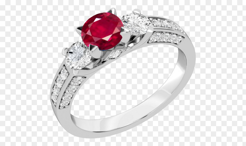 Ruby Ring Diamond Cut Brilliant PNG