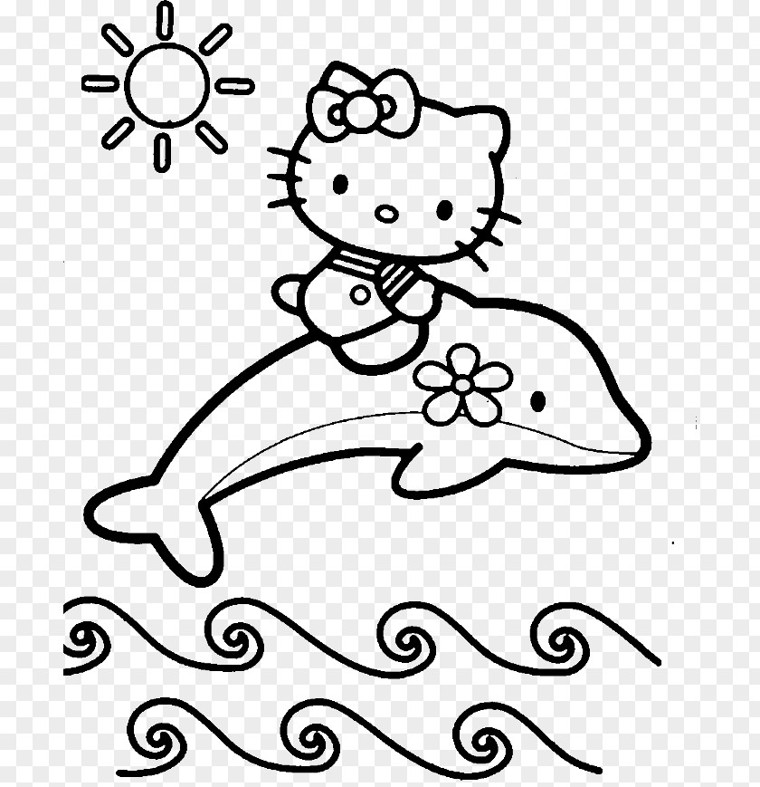 Pictures Of Cute Dolphins Hello Kitty Kitten Coloring Book Adult PNG