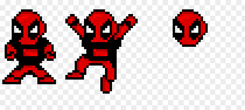 Pixel Art Deadpool Spider-Man Sprite PNG