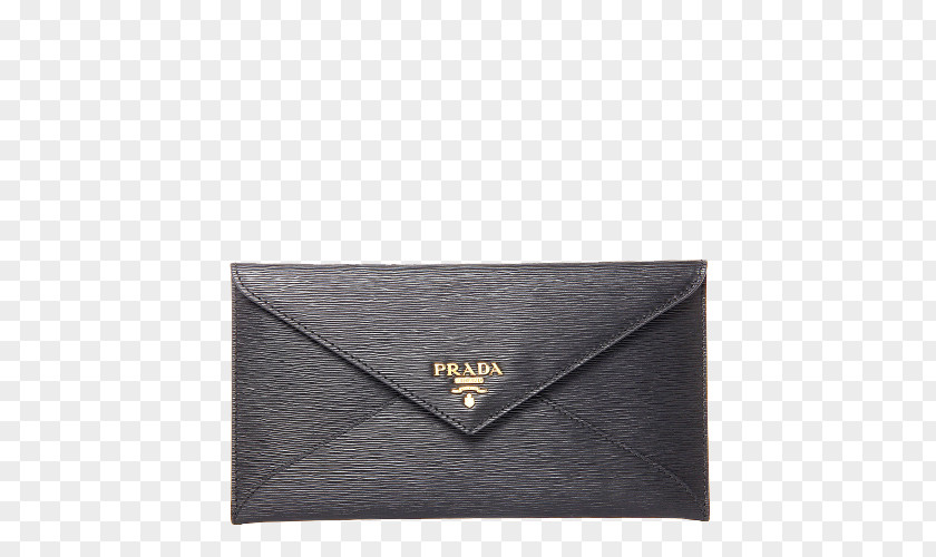 PRADA Black Embossed Prada Women's Wallets Handbag Leather Wallet Brand PNG