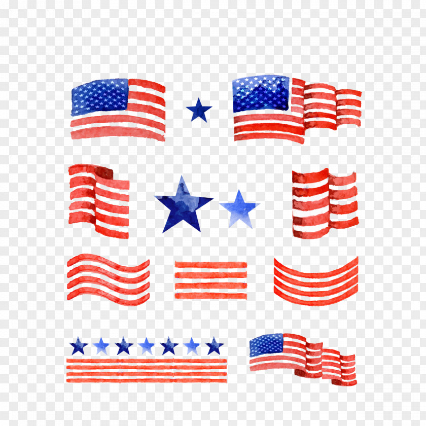 Vector Painted Flag Of The United States Graphic Design PNG