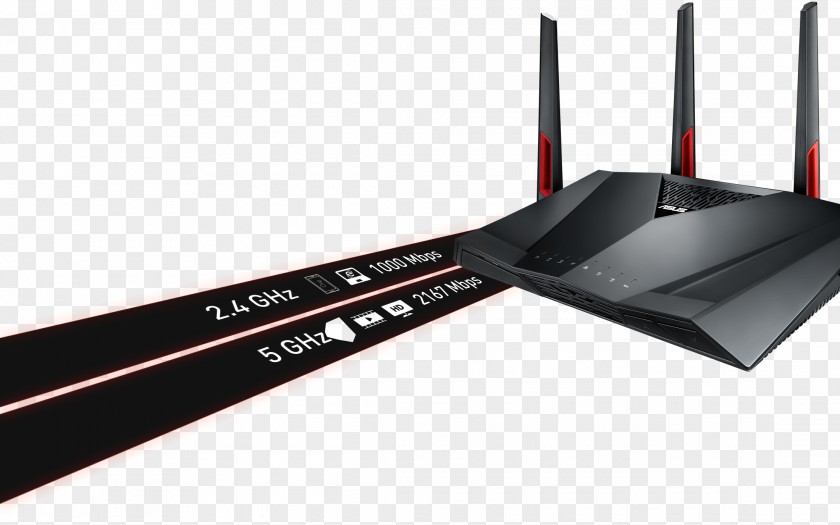 Wireless-AC3100 Dual Band Gigabit Router RT-AC88U ASUS RT-AC3100 RT-AC68U Wireless PNG