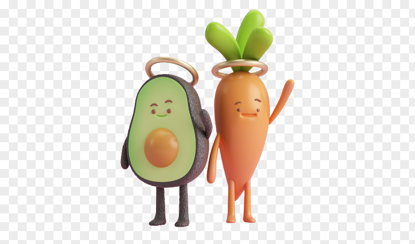 Cartoon Fruits And Vegetables Fruit Avocado 3D Computer Graphics Food Vegetable PNG