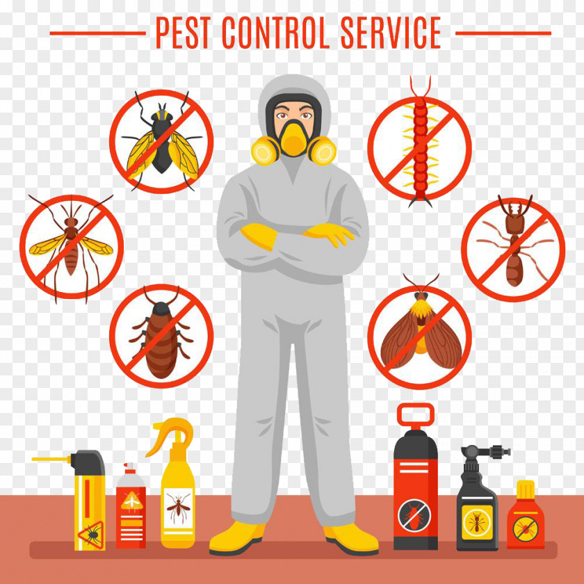 Cartoon Pest Control Man And Insecticide Stock Photography Royalty-free PNG