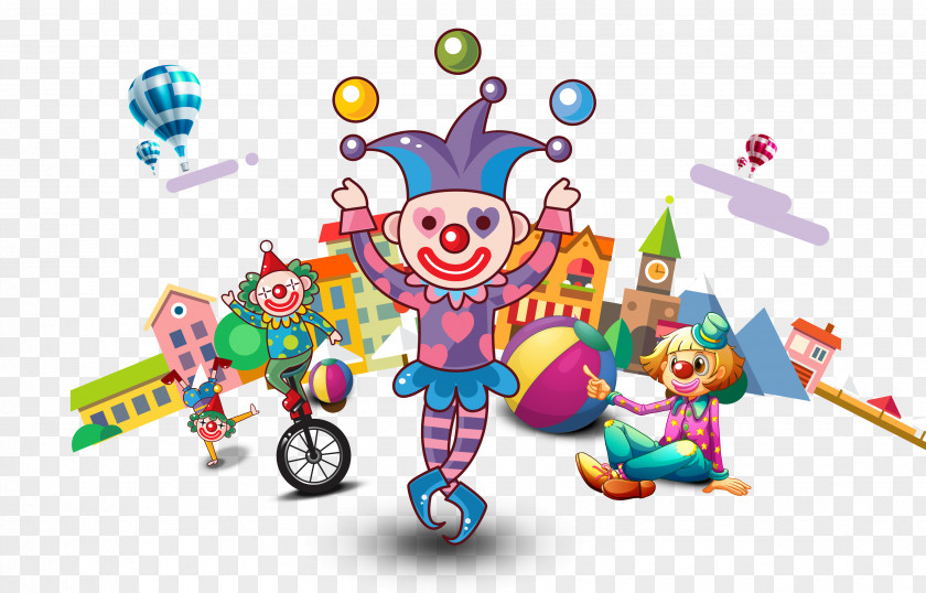 Circus Clown Juggling Performance PNG