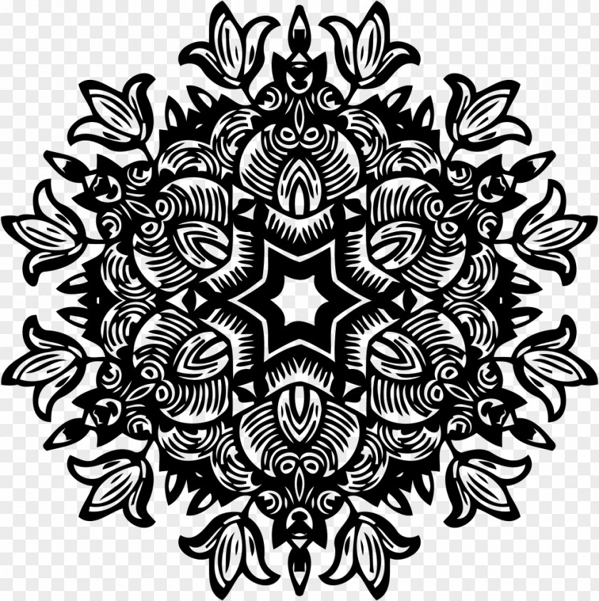 Design Sticker Flower Symmetry Pattern PNG