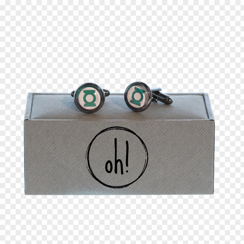 Green Glass Cufflink PNG