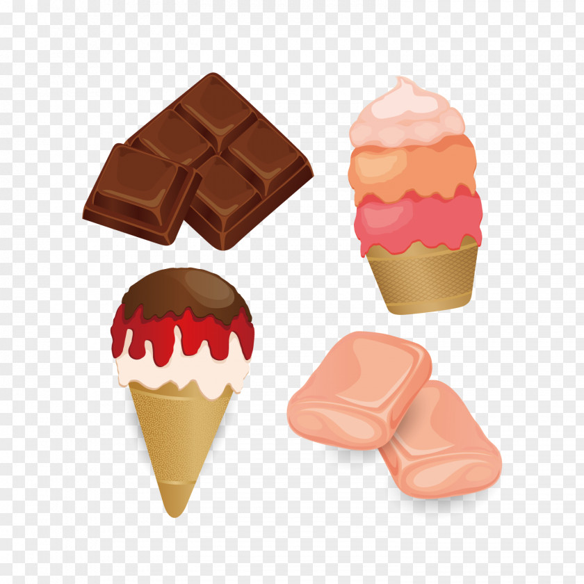 Sweets Vector Material Neapolitan Ice Cream Adobe Illustrator PNG