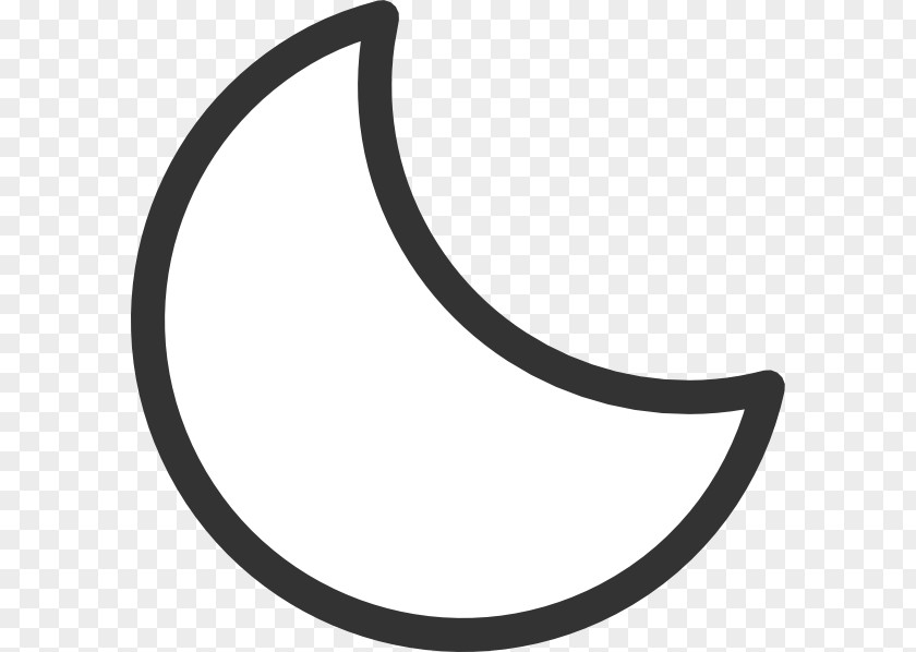 Crescent Moon Clipart White Black Font PNG