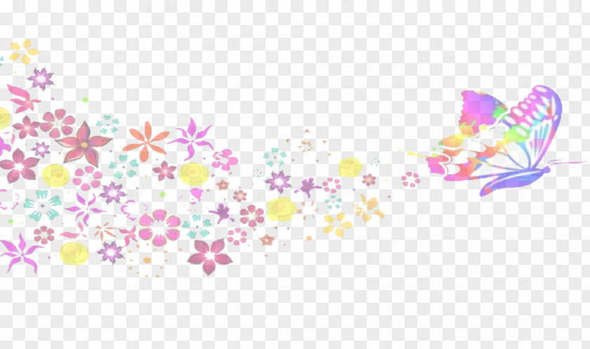 Header And Footer Butterfly Color Drawing PNG