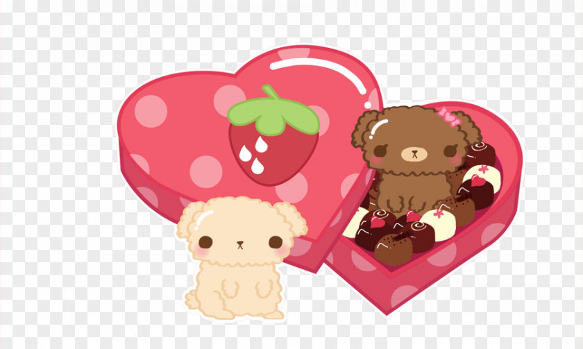 Heart-shaped Gift Box And Chocolate Heart Valentines Day PNG