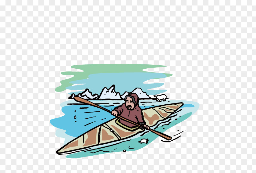Struggling To Paddle Cartoon Kayak Clip Art PNG