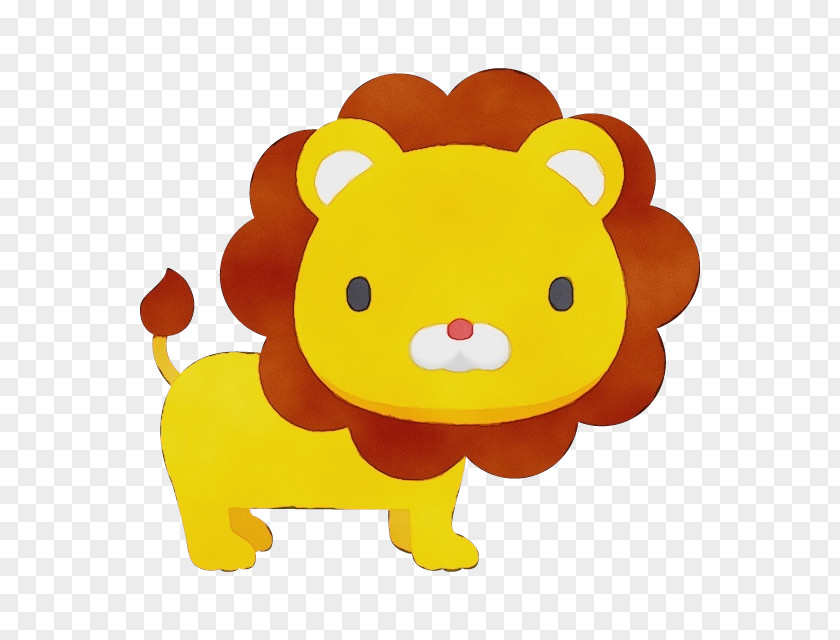 Cartoon Yellow Toy Lion Smile PNG