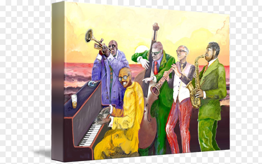 Jazz Band Painting Modern Art Poster Wall PNG