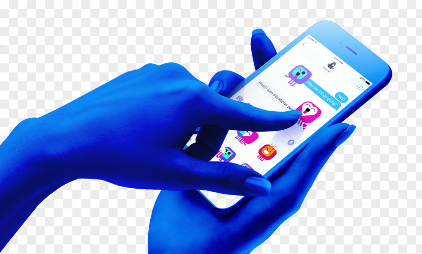 Blue Holding A Mobile Phone Logo Graphic Design Illustrator PNG