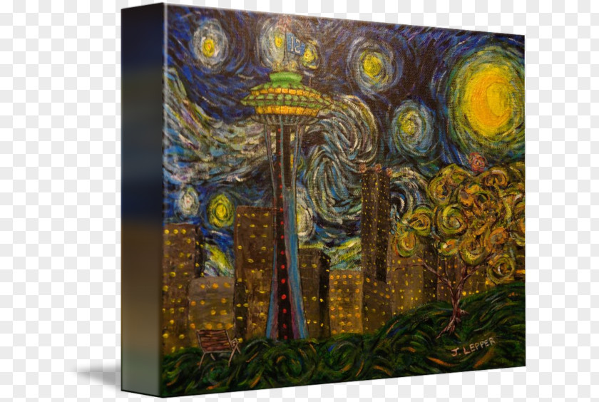 Painting Space Needle Paper Post Cards Greeting & Note PNG