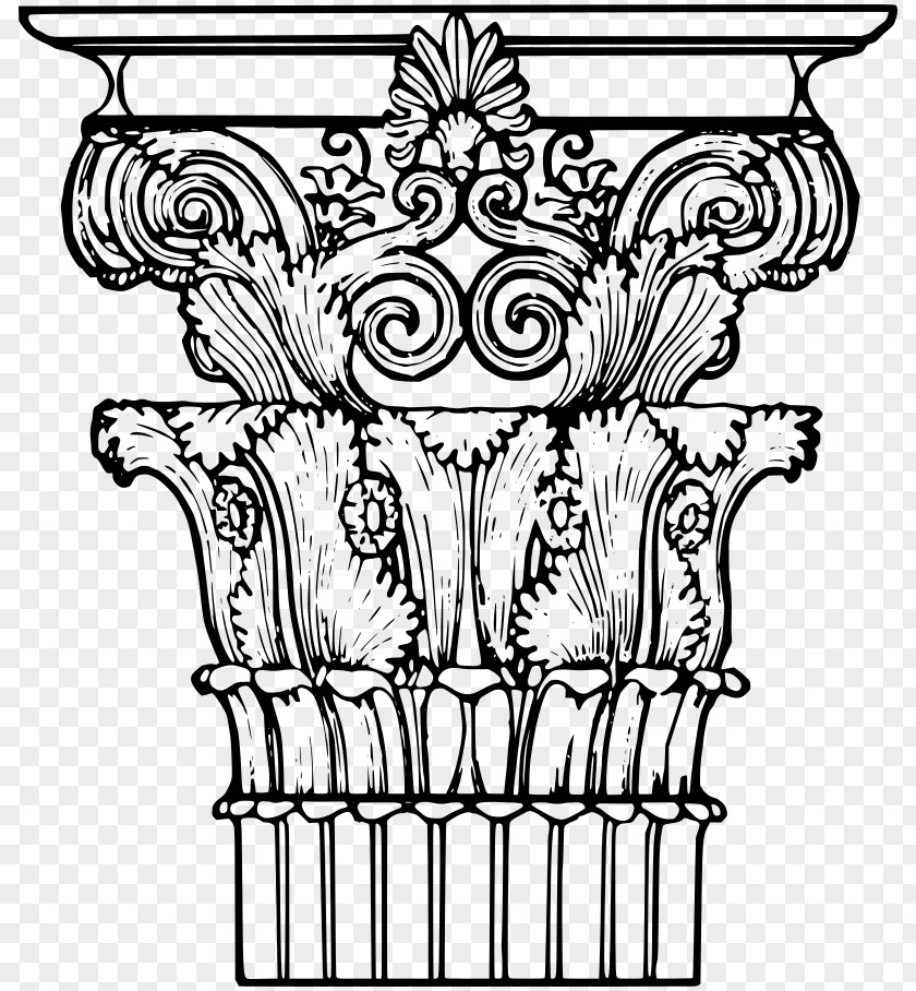 Roman Column Corinthian Order Drawing Classical Capital PNG